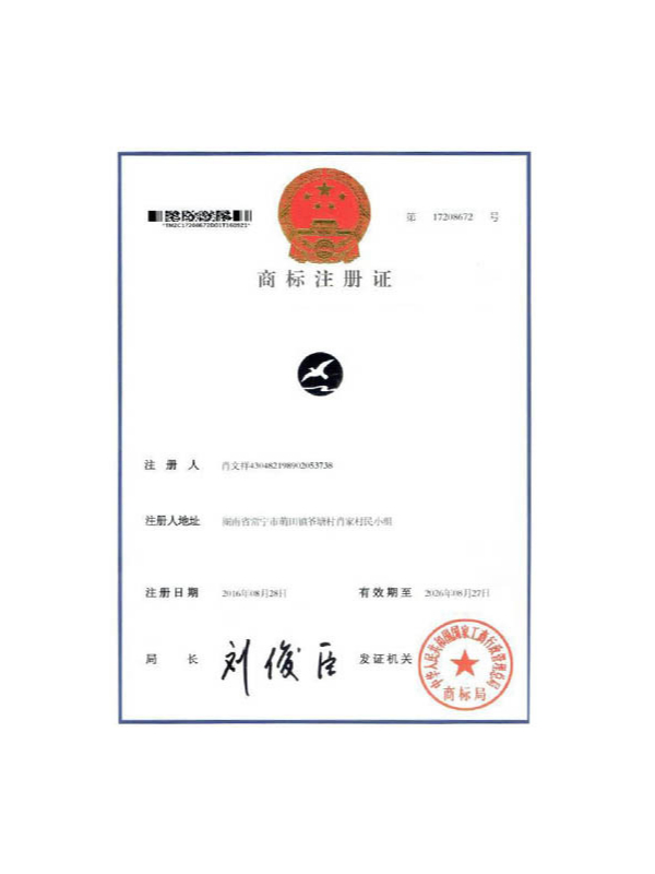 正翔-商标注册证书